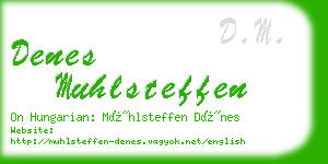 denes muhlsteffen business card